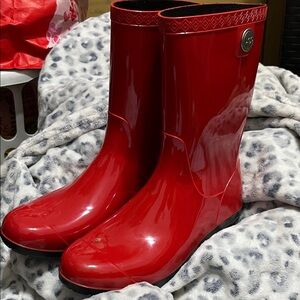 UGG Glossy Red Women's Winter Rain Boots